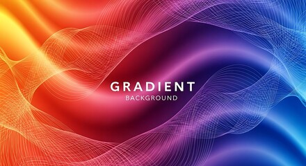Abstract colorful gradient background with flowing lines and light effects, representing dynamic energy and modern design concepts