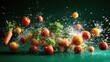 © Flowers - Fresh, vibrant vegetables exploding in water