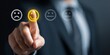 © kwanchaift - Business Professional Selecting Positive Feedback Icon on Survey Scale for Customer Satisfaction Evaluation