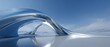 © Charlie - Futuristic curved architectural structure under blue sky for real estate promotion, modern landmark, travel campaign, innovative design