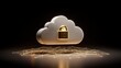 © JT Studio - A stylized cloud with a lock symbolizes cloud security, representing data protection and digital safety in a modern technological context.