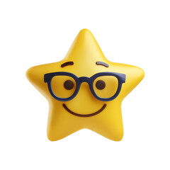 Wall Mural - Smiling Star Emoji with Glasses