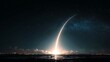 © Stock by Anindya - Successful rocket launch rocket launch to the space with dazzling light new space shuttle with a light trail glides into the wonderful starry sky beginning a space mission and.