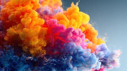 Canvas Print - vibrant colorful smoke cloud with swirls of red, orange, pink, blue