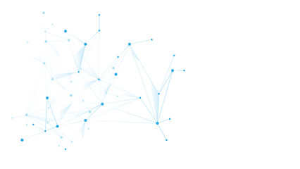 Wall Mural - blue white abstract polygon connection mesh digital technology futuristic communication high tech co