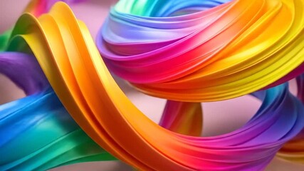 Vibrant and dynamic video featuring abstract rainbow colored swirling shapes design element