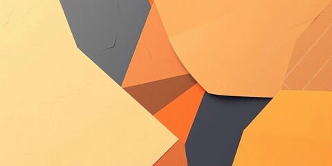 Wall Mural - abstract geometric shapes in muted tones, layered paper texture, muted, subtle