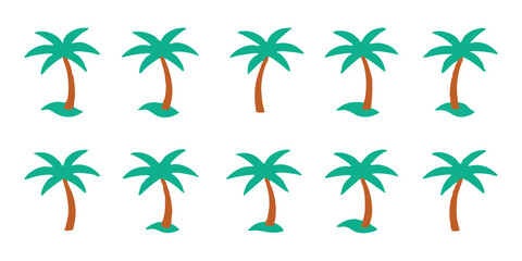 Tropical palm tree isolated on white background, a classic symbol of summer and vacation, perfect for adding a touch of paradise to any design project with its lush green foliage