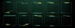 © hiten666 - Futuristic hud vector graphics elements set. Modern digital display screen layouts with square frames for ui design concept.