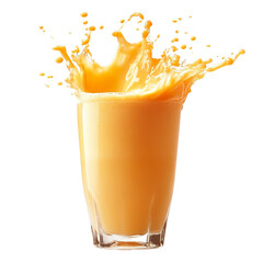 Wall Mural - Cantaloupe milkshake splash, studio shot, isolated on a white transparent background