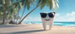 © MP Studio - The Tooth Wearing Sunglasses Relaxing on Tropical Sunny Beach Vacation Scene