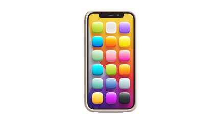 Minimalist smartphone UI mockup with gradient app icons