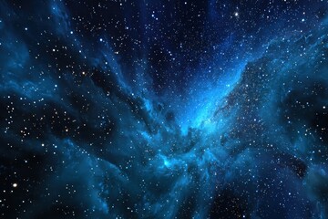 Wall Mural - vast blue backdrop of space showcasing a stunning array of stars and cosmic clouds under a mesmerizi