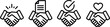 © Art by Redu - handshake icon set with document, checkmark, and heart symbols in linear style