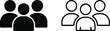 © Art by Redu - Solid and outline group icons showing three people together representing community, teamwork and unity