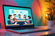 © Vera - Virtual Classroom: Animated Characters in a Colorful E-Learning Session on Laptop Screen