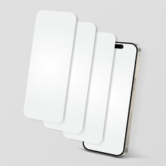 Poster - realistic smartphone mockup. mobile phone vector with isolated on white background. device front vie
