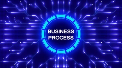 Abstract futuristic design of business process concept with circuit board connections