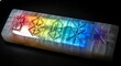 © Saif - Rainbow glyphs carved into moonstone slab