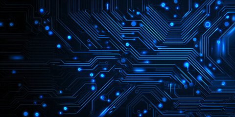 Canvas Print - abstract technology background in the form of a blue circuit board. microchips and modern technologi