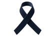 © Krtola  - Dark blue awareness ribbon representing mourning and support, symbolizing remembrance on transparent background, suitable for grief-related design concepts