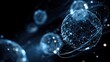 © Yicheng - Abstract blue and white spheres interconnected in harmony, symbolizing unity and infinite connections in the cosmos.