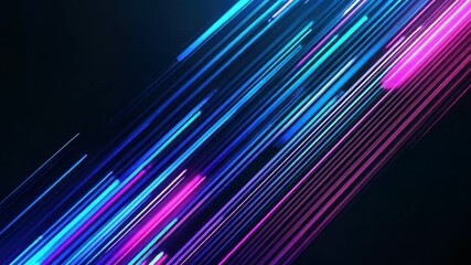 Wall Mural - abstract dynamic neon light trails creating vibrant visual effects on a dark background for backgrou