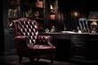 © armando - Dark, opulent study with leather chair