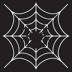Intricate white spiderweb design on a dark background symbolizing Halloween and the spooky season s ethereal beauty