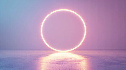 Sticker - a minimalistic circular portal set against a clean background,