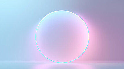 Sticker - A minimalistic circular portal set against a clean background, 
