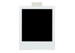 © stock.metket.com - A blank white polaroid instant photo frame with a piece of tape at the top, isolated on a transparent background, ready for your image or text