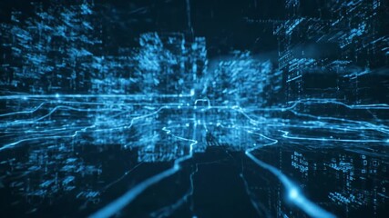 Futuristic Digital Cyberspace Network - A captivating background of a digital network structure in cyberspace.