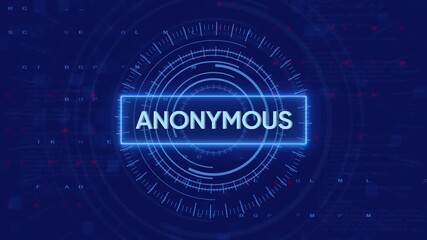 Anonymous digital interface with cyber security concept and technical data display