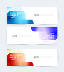 Wall Mural - geometric banner design with vector presentation template.