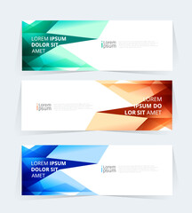 Wall Mural - geometric banner design with vector presentation template.