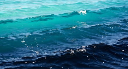 Wall Mural - deep blue ocean waves under a bright sky