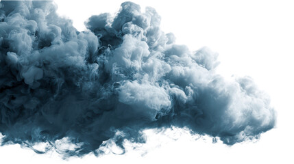 Wall Mural - Volumetric Blue Ink Swirls and Wisps Against White Background, cut out transparent