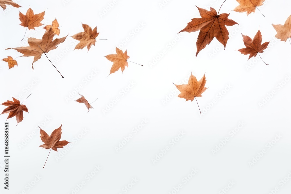 To Fall White Background Autumn leaves falling white background Stock Photo | Adobe Stock