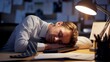 © Gleb - Tired Businessman Sleeping at Office on keyboard