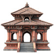 © CrazeePixelINC - 3D front view illustration of a Kathmandu Durbar Square Nepal monument isolated on a white transparent background