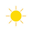 © Pebrianto - A simple yellow sun icon with radiating rays, symbolizing sunshine, light, and warmth on a clean white background.