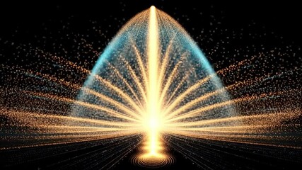 Wall Mural - Witness a breathtaking display of cosmic energy as brilliant rays emerge from darkness, illuminating the vast expanse of the universe in this spectacular celestial phenomenon.