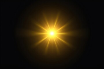 Wall Mural - an isolated gold blink sun ray light effect background lighting outdoors.
