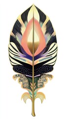 Wall Mural - Feather illustration feather pattern.