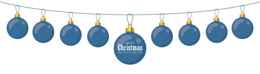 Wall Mural - set of red hanging christmas balls isolated vector illustration
