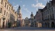 © ALI - A historic European city square evokes timeless beauty and architectural on transparent background