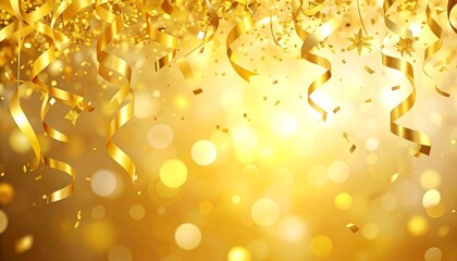Wall Mural - Beautiful golden confetti background
