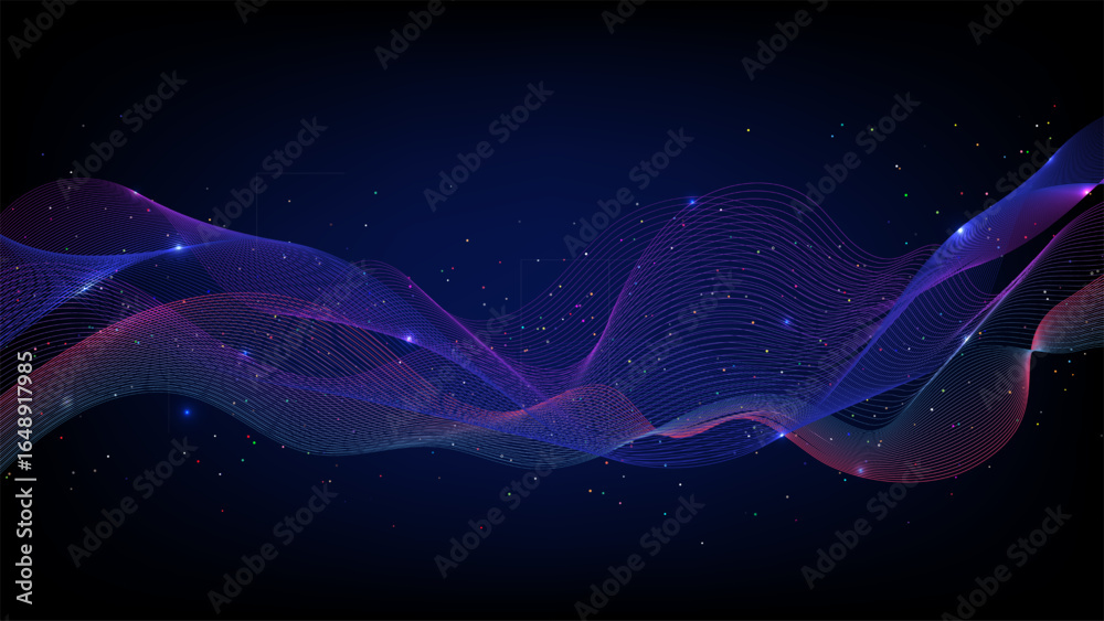 technology background abstract network digital wave data flow ...