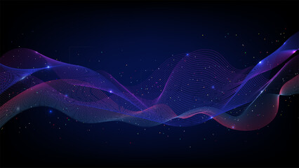technology background abstract network digital wave data flow futuristic lines cyberspace design gradient purple pink blue glowing particles connection flowing lines digital background